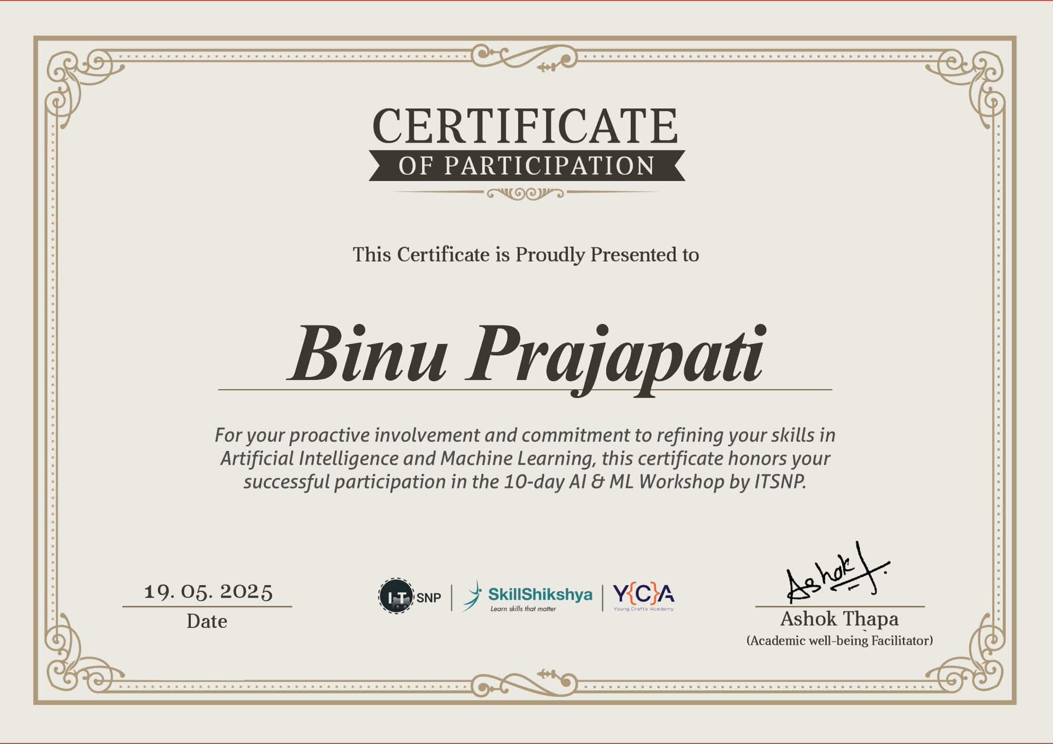 Workshops & Professional Certifications